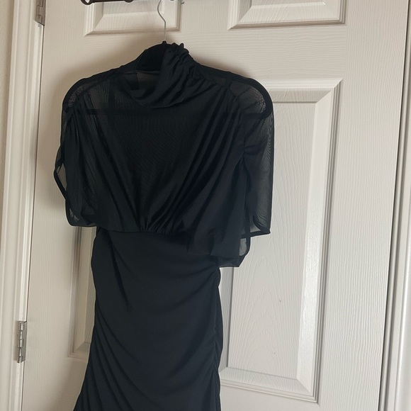 ZARA COMBINED DRAPED MIDI DRESS - Black Woman’s Size medium - Picture 4 of 15